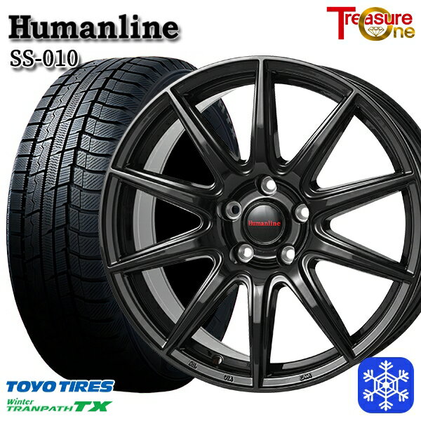 225/60R18 RAV4 NX 2025年製 トーヨー ウィンタートランパス TX トレジャーワン ヒューマンライン SS010 BK 18インチ 7.0J 5H114.3 送料無料 冬タイヤホイール4本セット