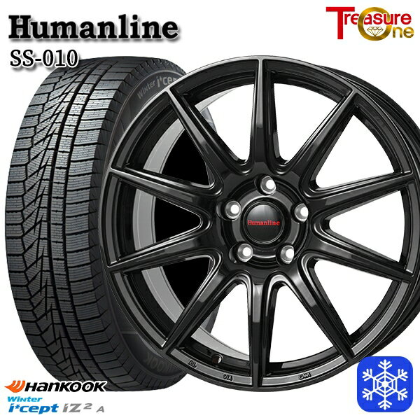 【取付対象】195/65R15 30/50プリウス インプレッサ 2022年製 HANKOOK ハンコック W626 トレジャーワン ヒューマンライン SS010 ブラック 15インチ 6.0J 5H100 スタッドレスタイヤホイール4本セット