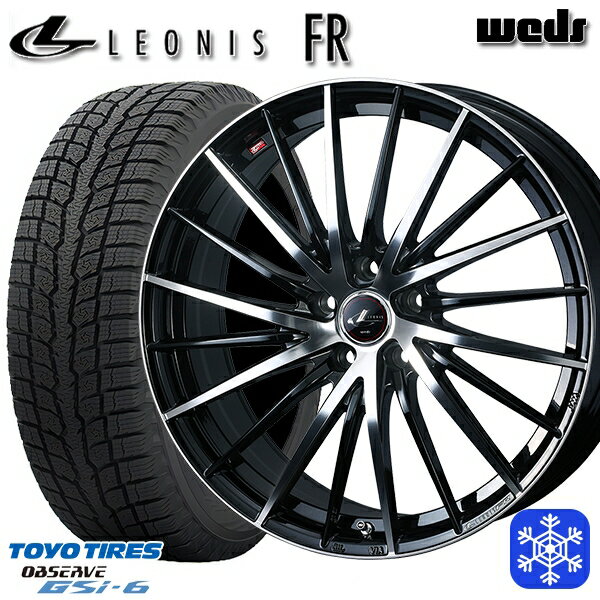 【取付対象】225/55R18 デリカD5 エクストレイル 2022〜2023年製 トーヨー オブザーブ GSi-6 Weds ウェッズ レオニス FR PBMC 18インチ 8.0J 5H114.3 スタッドレスタイヤホイール4本セット