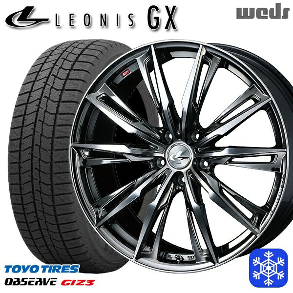 【取付対象】225/45R18 クラウン レヴォーグ 2024年製 トーヨー オブザーブ ギズ3 Weds ウェッズ レオニス GX BMCMC 18インチ7.0J 5H114.3 スタッドレスタイヤホイール4本セット