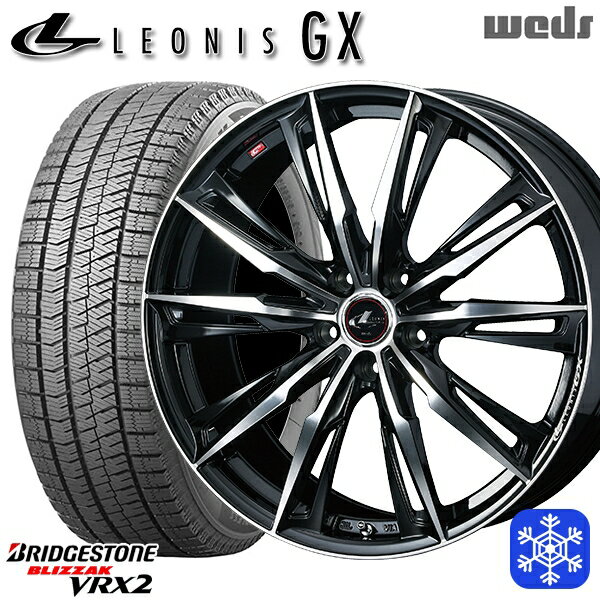 【取付対象】205/55R16 アクセラ リーフ 2021～2022年製 ブリヂストン VRX2 Weds ウェッズ レオニス GX PBMC 16インチ 6.5J 5H114.3 スタッドレスタイヤホイール4本セット