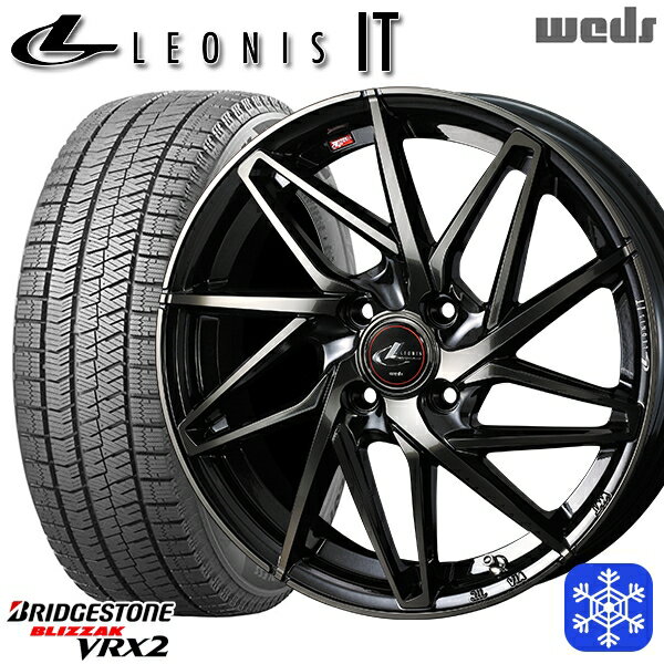 【取付対象】185/65R14 モビリオ ランサー 2021〜2022年製 ブリヂストン ブリザック VRX2 Weds ウェッズ レオニス IT PBMC/TI 14インチ 5.5J 4穴 100 スタッドレスタイヤホイール4本セット 送料無料