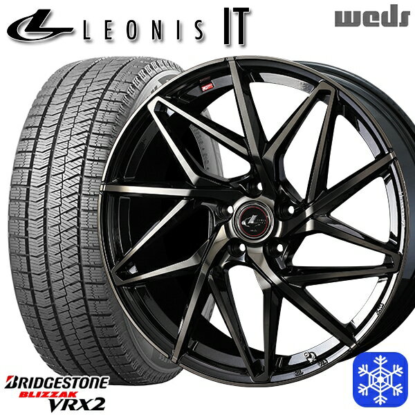 【取付対象】205/55R17 ノア ヴォクシー 2021〜2022年製 ブリヂストン ブリザック VRX2 Weds ウェッズ レオニス IT PBMC/TI 17インチ 7.0J 5穴 114.3 スタッドレスタイヤホイール4本セット 送料無料