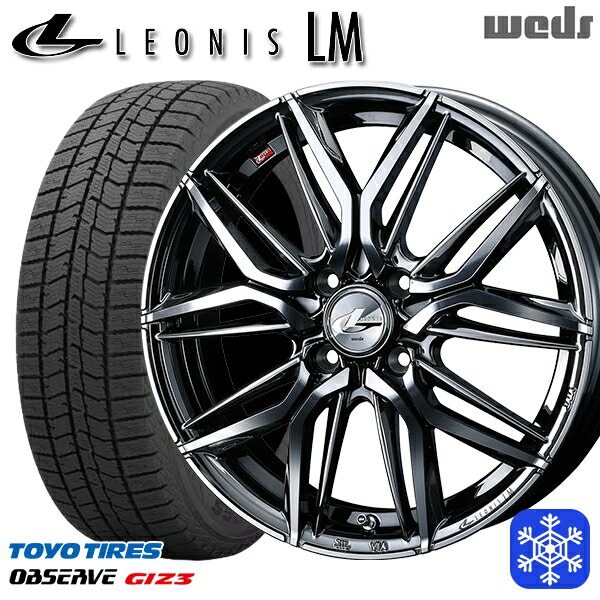 【取付対象】165/55R14 モコ ルークス 2024年製 トーヨー オブザーブ ギズ3 Weds ウェッズ レオニス LM BMCMC 14インチ 4.5J 4H100 スタッドレスタイヤホイール4本セット