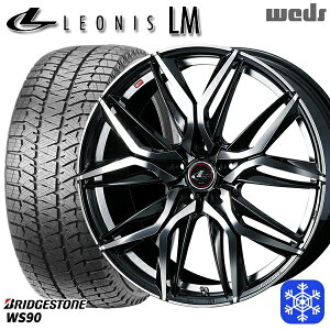 【取付対象】195/65R15 ノア ヴォクシー 2022年製 ブリヂストン ブリザック WS90 Weds ウェッズ レオニス LM PBMC 15インチ 6.0J 5穴 114.3 スタッドレスタイヤホイール4本セット 送料無料