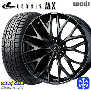 【取付対象】195/65R15 ノア ヴォクシー 2023年製 グッドイヤー アイスナビ7 Weds ウェッズ レオニス MX PBMC/TI 15インチ 6.0J 5穴 114.3 スタッドレスタイヤホイール4本セット 送料無料