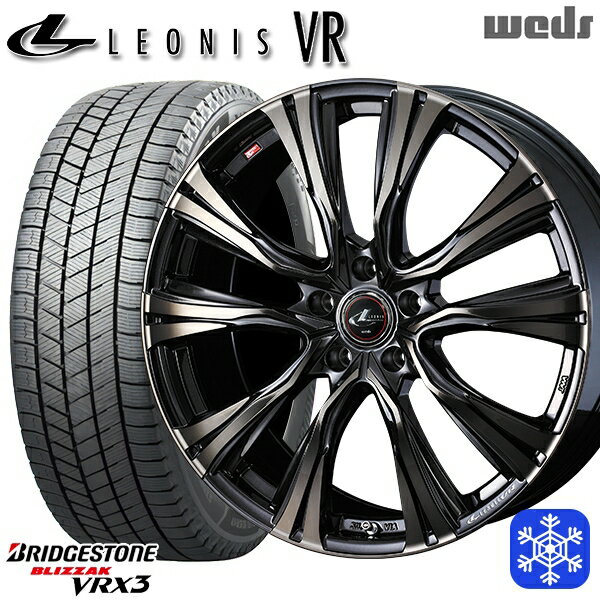 【取付対象】185/65R15 アリオン プリウス（20/30） 2022〜2023年製 ブリヂストン ブリザック VRX3 Weds ウェッズ レオニス VR PBMC/TI 15インチ 6.0J 5穴 100 スタッドレスタイヤホイール4本セット 送料無料