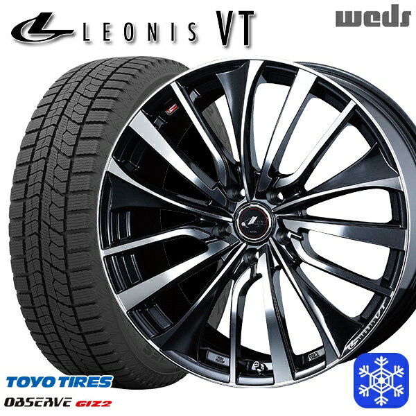 【取付対象】205/55R16 アクセラ リーフ 2021〜2022年製 トーヨー オブザーブ ギズ2 Weds ウェッズ レオニス VT PBMC 16インチ 6.5J 5穴 114.3 スタッドレスタイヤホイール4本セット 送料無料