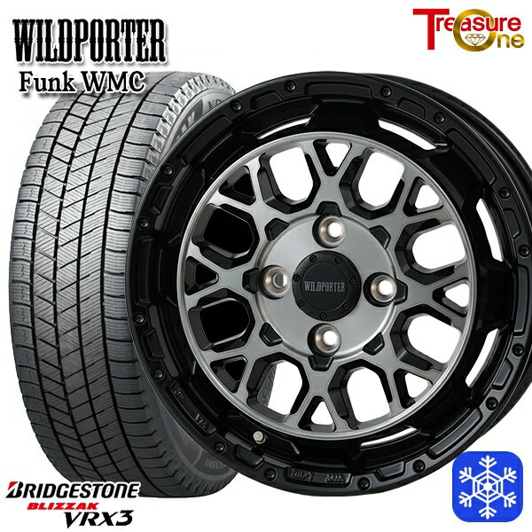 155/65R14 N-BOX タント 2025年製 ブリヂストン ブリザック VRX3 トレジャーワン ワイルドポーター ファンク WMC BP/BC 14インチ 4.5J 4H100 送料無料 冬タイヤホイール4本セット