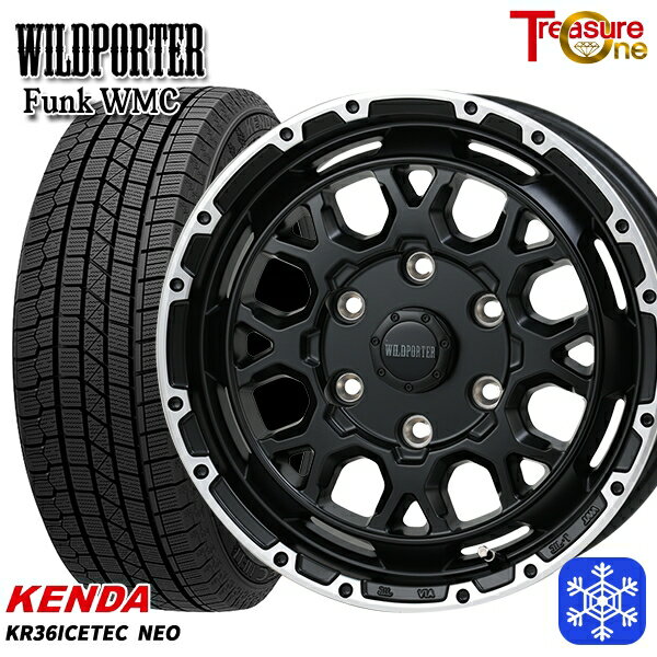 215/65R16 98Q ハイエース ※車検非対応 2025年製 ケンダ アイステックネオ KR36 トレジャーワン ワイルドポーター ファンク WMC MB/RP 16インチ 6.5J 6H139.7 送料無料 冬タイヤホイール4本セット