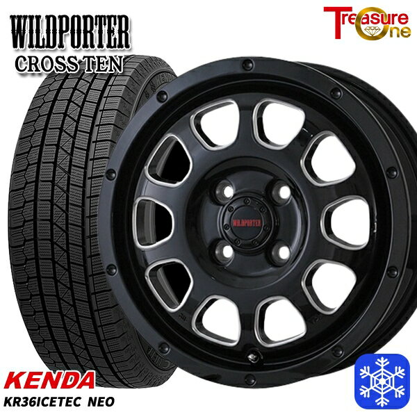 [クーポン対象商品]165/55R14 モコ ルークス 2025年製 ケンダ アイステックネオ KR36 トレジャーワン ワイルドポータークロステン BK/SM 14インチ 4.5J 4H100