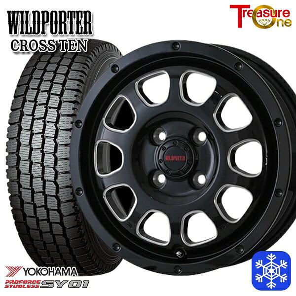 145/80R12 80/78N 2024〜2025年製 ヨコハマ SY01 トレジャーワン ワイルドポータークロステン BK/SM 12インチ 4.0J 4H100 送料無料 冬タイヤホイール4本セット