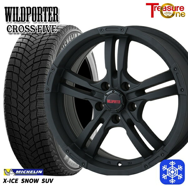 225/65R17 ハリアー RAV4 2024〜2025年製 ミシュラン エックスアイススノーSUV トレジャーワン ワイルドポーター クロスファイブ MBK 17インチ 7.5J 5H114.3 送料無料 冬タイヤホイール4本セット