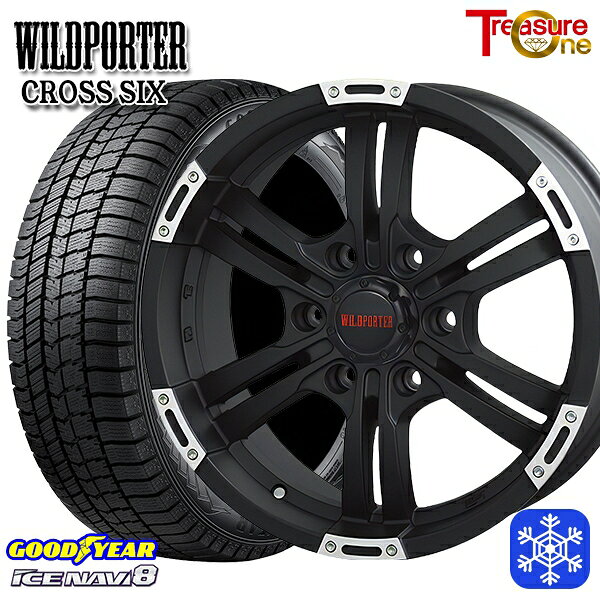 215/60R17 96Q ハイエース ※車検非対応 2024〜2025年製 グッドイヤー アイスナビ8 NAVI8 トレジャーワン ワイルドポータークロスシックス MBP 17インチ 6.5J 6H139.7 送料無料 冬タイヤホイール4本セット