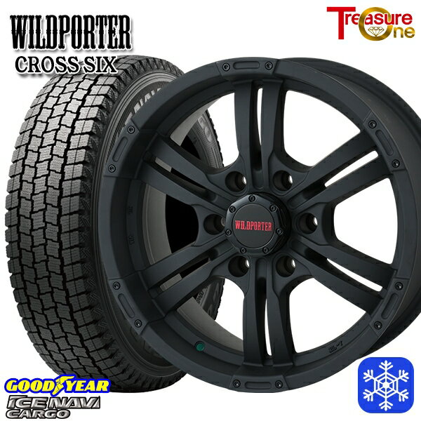 195/80R15 ハイエース 2024〜2025年製 グッドイヤー アイスナビカーゴ トレジャーワン ワイルドポーター クロスシックス MBK 15インチ 6.0J 6H139.7 +33 送料無料 冬タイヤホイール4本セット