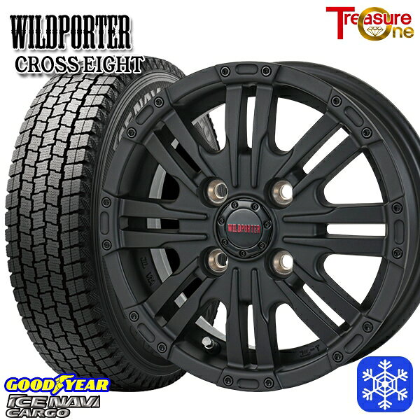145R12 6PR （145/80R12） 2024〜2025年製 グッドイヤー アイスナビカーゴ トレジャーワン ワイルドポーター クロスエイト MBK 12インチ 4.0B 4H100 +42 送料無料 冬タイヤホイール4本セット
