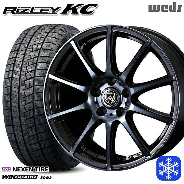 【取付対象】205/65R15 ステップワゴン オデッセイ 2023年製 ネクセン WINGUARD ice2 Weds ウェッズ ライツレーKC ブラックポリッシュBC 15インチ 6.0J 5穴 114.3 スタッドレスタイヤホイール4本セット 送料無料