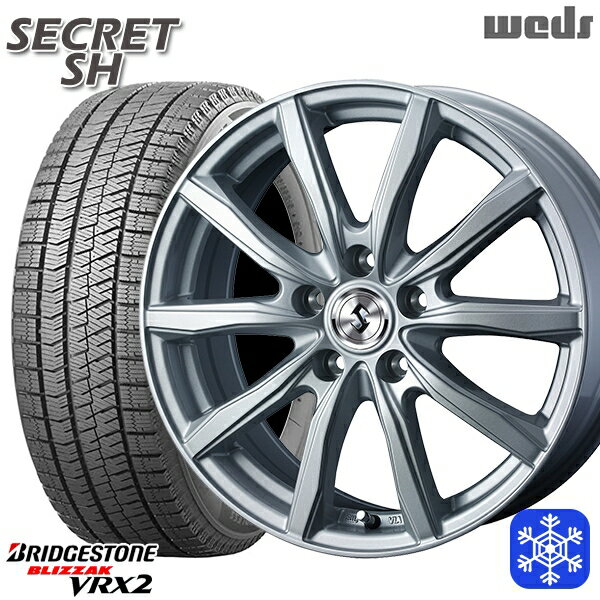 【取付対象】195/65R15 ノア ヴォクシー 2023年製 ブリヂストン ブリザック VRX2 Weds ウェッズ シークレット SH シルバー 15インチ 6.0J 5H114.3 スタッドレスタイヤホイール4本セット