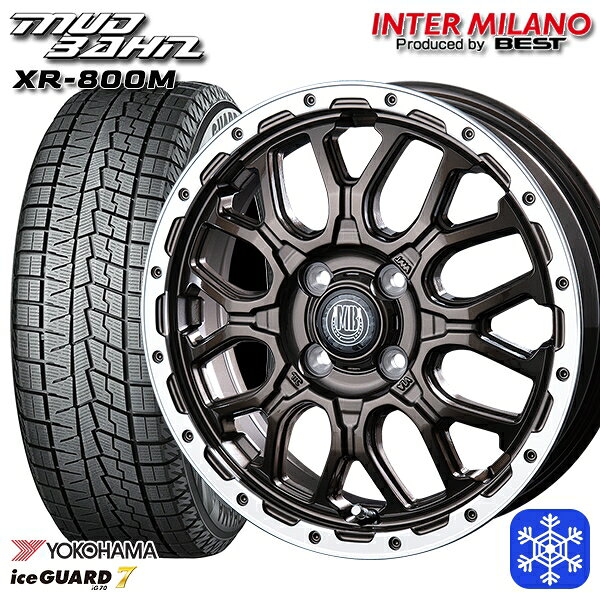 165/55R14 モコ ルークス 数量限定 2022年製 ヨコハマ アイスガード7 IG70 インターミラノ マッドバーン XR-800M GBR/RP 14インチ 4.5J 4H100 送料無料 冬タイヤホイール4本セット