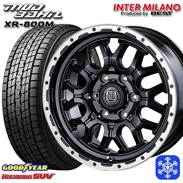 265/65R17 ハイラックス プラド 2023〜2024年製 グッドイヤー アイスナビSUV インターミラノ マッドバーン XR-800M MBK/RP 17インチ 7.5J 6H139.7 送料無料 冬タイヤホイール4本セット