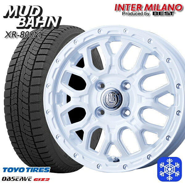 165/60R15 ハスラー ソリオ 2025年製 トーヨー オブザーブ ギズ2 インターミラノ マッドバーン XR-800M PWH/PP 15インチ 4.5J 4H100+45 送料無料 冬タイヤホイール4本セット