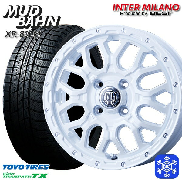 165/60R15 ハスラー ソリオ 2023〜2024年製 トーヨー ウィンター トランパス TX インターミラノ マッドバーン XR-800M PWH/PP 15インチ 4.5J 4H100+45 送料無料 冬タイヤホイール4本セット