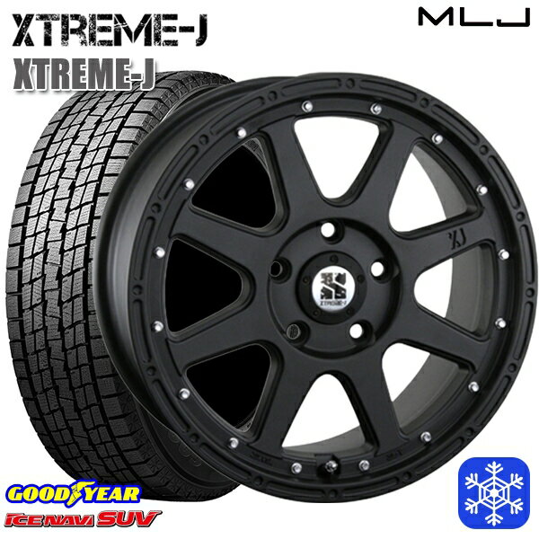 265/65R17 ハイラックス プラド 2023〜2024年製 グッドイヤー アイスナビSUV MLJ エクストリームJ フラットブラック 17インチ 7.5J 6H139.7 送料無料 冬タイヤホイール4本セット