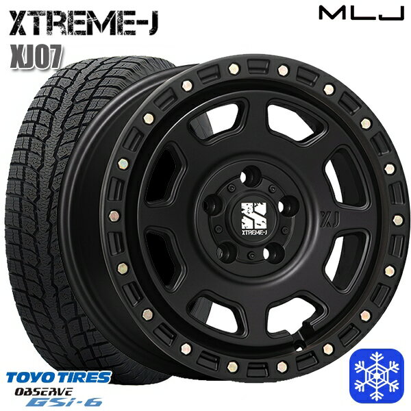 215/70R16 100Q デリカD5 2022〜2023年製 トーヨー オブザーブ GSi-6 MLJ エクストリームJ XJ07 サテンブラック 16インチ 7.0J 5H114.3 送料無料 冬タイヤホイール4本セット