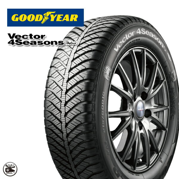 175/60R16 82H グッドイヤー ベクター フォーシーズンズ Weds ウェッズ レオニス FS 16インチ 6.0J 4H100 PBMC(パールブラック/ミラーカット) オールシーズンタイヤホイールセット 2