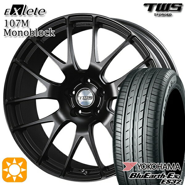 【取付対象】BMW F34 225/50R18 95V ヨコハマ ブルーアース ES32 TWS EXlete 107M モノブロック フラットブラック 18インチ 7.5J 5H120 サマータイヤホイールセット