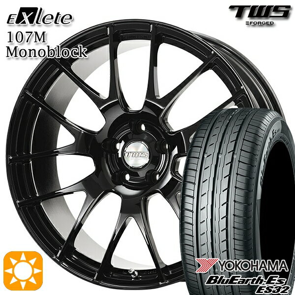 【取付対象】BMW F45/F46 225/45R18 95W XL ヨコハマ ブルーアース ES32 TWS EXlete 107M モノブロック グロスブラック 18インチ 7.5J 5H112 サマータイヤホイールセット