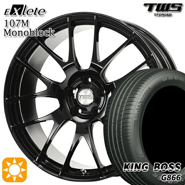 【取付対象】BMW F45/F46 225/45R18 95W XL キングボス G866 TWS EXlete 107M モノブロック グロスブラック 18インチ 7.5J 5H112 サマータイヤホイールセット