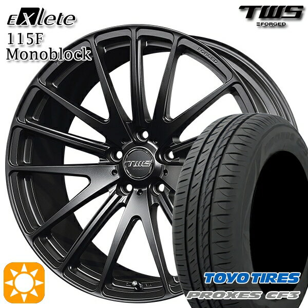 【取付対象】BMW F45/F46 225/45R18 95W XL トーヨー プロクセス CF3 TWS EXlete 115F モノブロック フラットブラック 18インチ 7.5J 5H112 サマータイヤホイールセット
