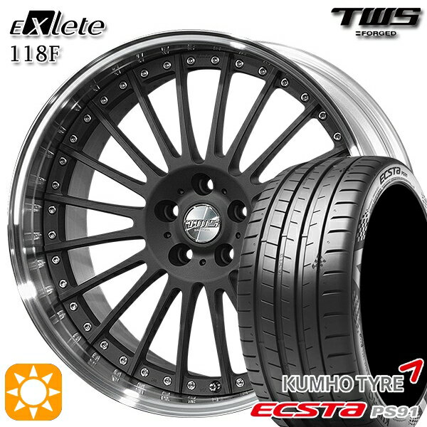 【最大2,000円OFFクーポン】アウディ RS4/TT 255/35R19 96Y XL クムホ エクスタ PS91 TWS EXlete 118F フラットショットブラック 19インチ 8.0J 5H112 サマータイヤホイールセット