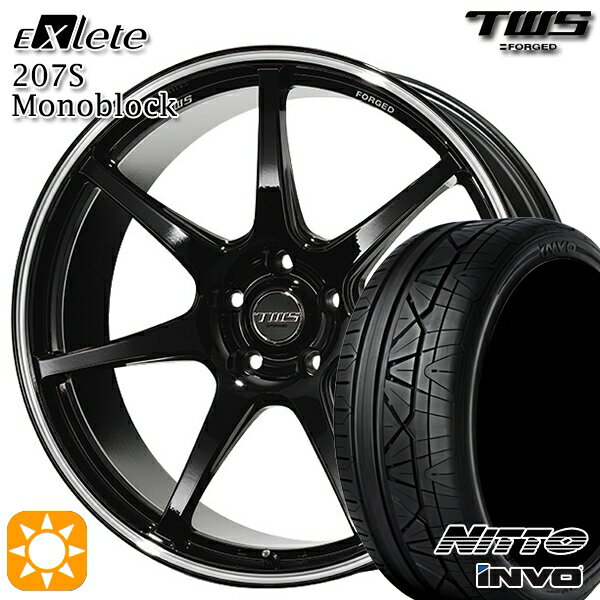 【取付対象】ベンツ Eクラス/CLS F) 245/35R20 95W XL R) 275/30R20 97W XL ニットー インヴォ INVO TWS EXlete 207S モノブロック グロスブラック/マシーンドリム 20インチ 8.5J 9.5J 5H112 サマータイヤホイールセット