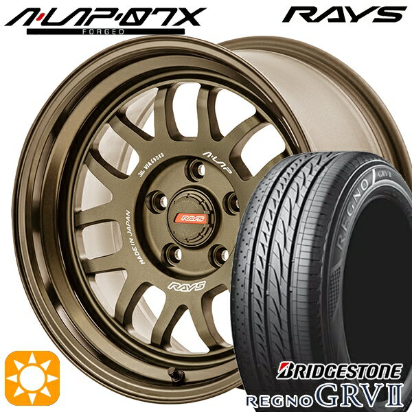 【取付対象】205/55R16 91V ブリヂストン レグノ GRV2 RAYS A-LAP 07X BR 16インチ 7.0J 5H114.3 サマータイヤホイールセット