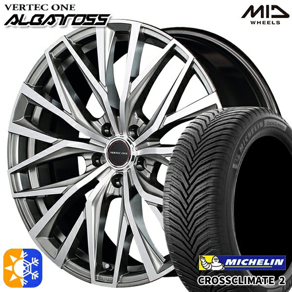 アイシス ノア 215/45R17 91Y XL ミシュラン クロスクライメート2 MID ヴァーテックワン アルバトロス ハイパーシルバーポリッシュ 17インチ 7.0J 5H114.3 オールシーズンタイヤホイールセット