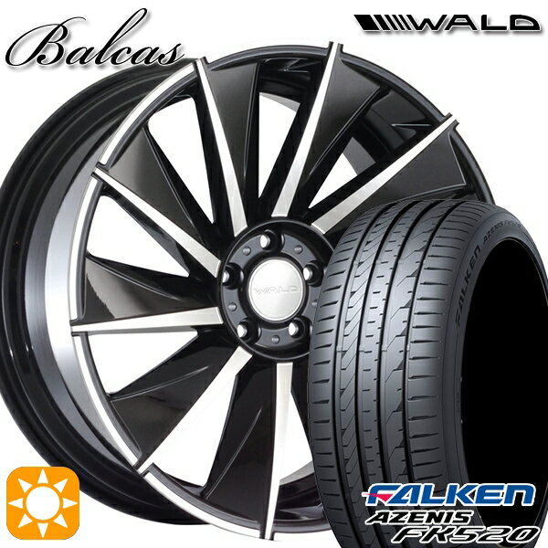 5/18 D会員限定P13倍★ 245/45R19 102Y XL ファルケン アゼニス FK520 WALD バルカス B11-C ブラックポリッシュ 19インチ 7.5J 5H114.3 サマータイヤホイールセット