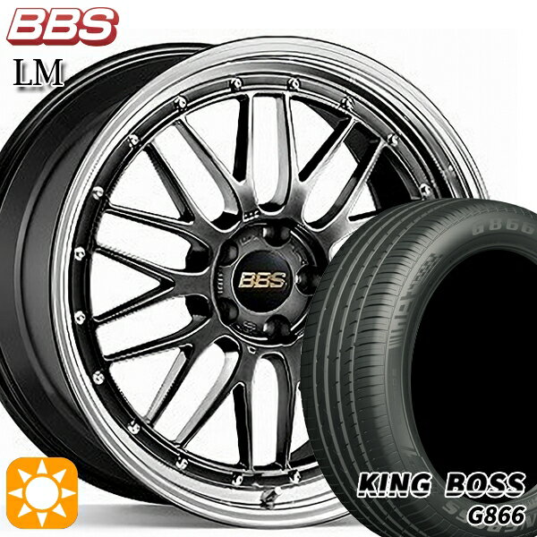 【取付対象】225/45R18 95W XL キングボス G866 BBS LM DB-BKBD 18インチ 8.0J 5H114.3 サマータイヤホイールセット