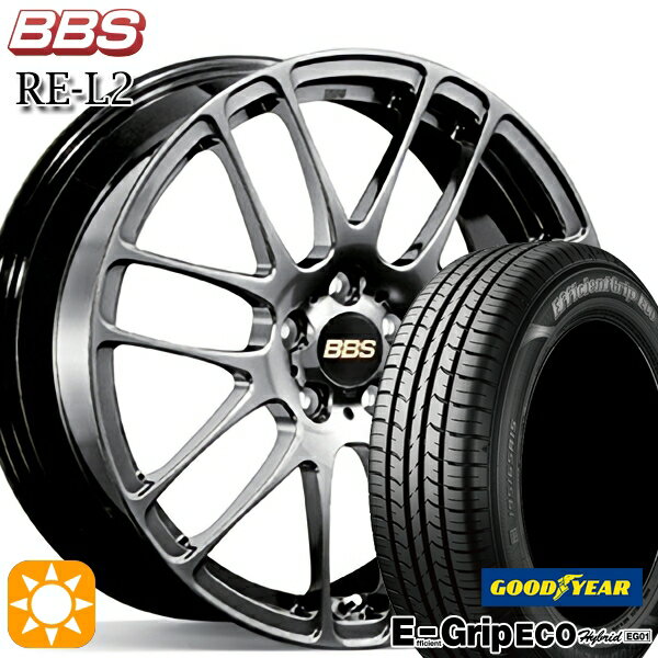 【取付対象】マツダ2 ノート 185/65R15 88S グッドイヤー エフィシェントグリップ エコ EG01 BBS RE-L2 ダイヤモンドブラック（DB） 15インチ 5.5J 4H100 サマータイヤホイールセット