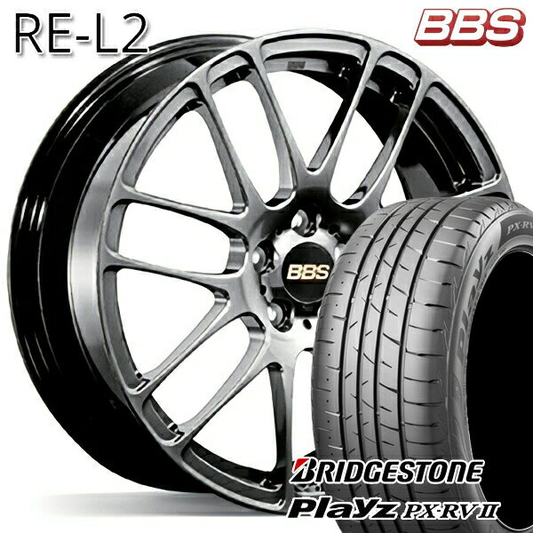 【送料無料】215/50R17 95V XLブリヂストン プレイズ PX-RV2BBS RE-L217インチ 7.0J 5H100ダイヤモンドブラック(DB)新品 サマータイヤホイール 4本セット