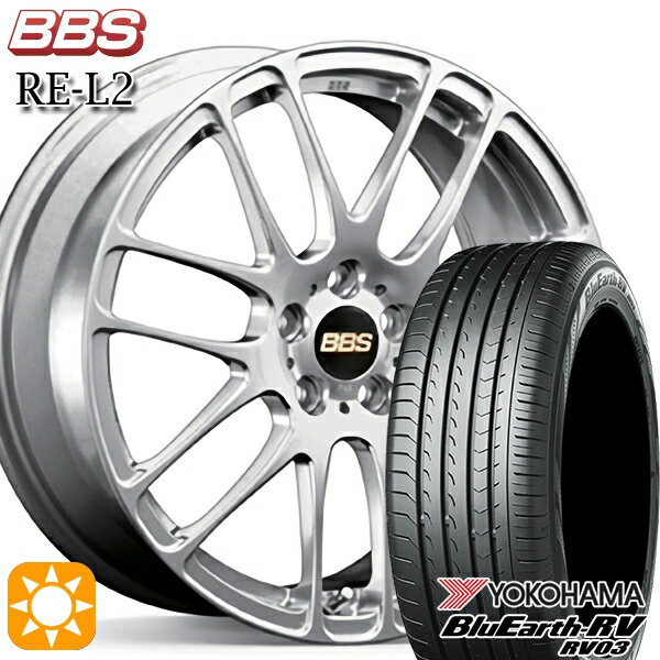 【取付対象】リーフ レヴォーグ 215/50R17 95V XL ヨコハマ ブルーアース RV03 BBS RE-L2 ダイヤモンドシルバー（DS） 17インチ 7.0J 5H114.3 サマータイヤホイールセット