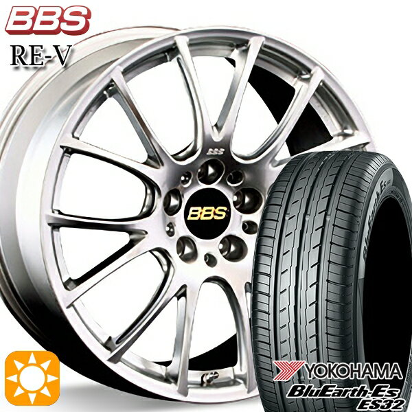 【取付対象】セレナ 215/40R18 85W ヨコハマ ブルーアース ES32 BBS RE-V ダイヤモンドシルバー（DS） 18インチ 7.5J 5H114.3 サマータイヤホイールセット