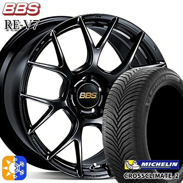 225/40R18 92Y XL ミシュラン クロスクライメート2 BBS RE-V7 ブラック（BK） 18インチ 7.5J 5H114.3 オールシーズンタイヤホイールセット