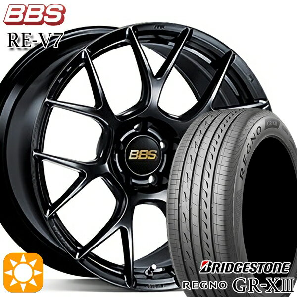 【取付対象】プリウスα クラウン 235/35R19 91W XL ブリヂストン レグノ GR-X3 BBS RE-V7 ブラック（BK） 19インチ 8.0J 5H114.3 サマータイヤホイールセット