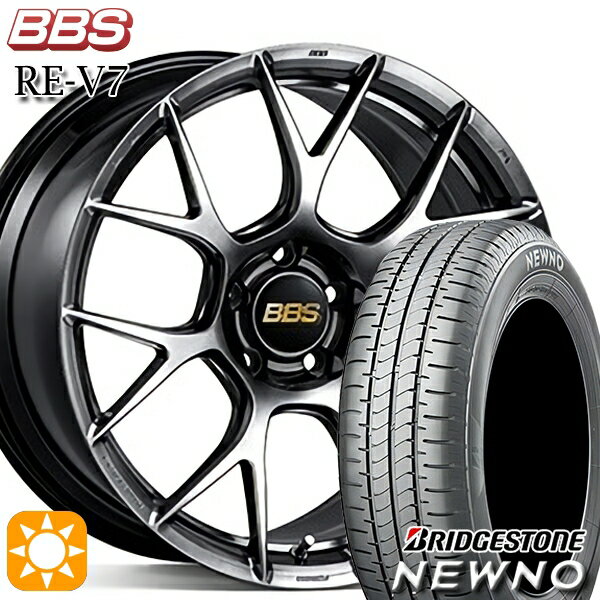 【取付対象】225/50R18 95V ブリヂストン ニューノ BBS RE-V7 ダイヤモンドブラック（DB） 18インチ 7.5J 5H114.3 サマータイヤホイールセット