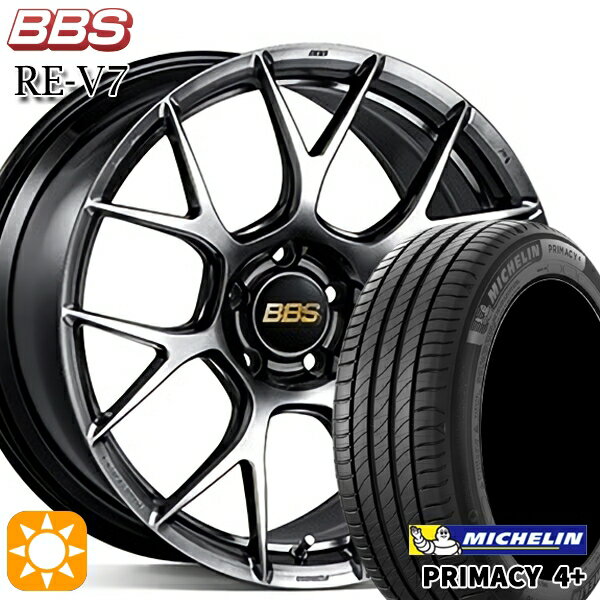 【取付対象】アウトランダー デリカD5 225/55R18 98V ミシュラン プライマシー4プラス BBS RE-V7 ダイヤモンドブラック（DB） 18インチ 7.5J 5H114.3 サマータイヤホイールセット