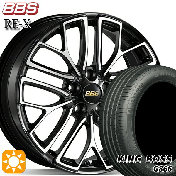 【取付対象】225/45R18 95W XL キングボス G866 BBS RE-X ブラックダイヤカット（BKD） 18インチ 8.0J 5H114.3 サマータイヤホイールセット