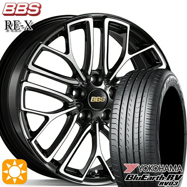 【取付対象】ヴェゼル レガシィ 225/60R18 100H ヨコハマ ブルーアース RV03 BBS RE-X ブラックダイヤカット（BKD） 18インチ 8.0J 5H114.3 サマータイヤホイールセット