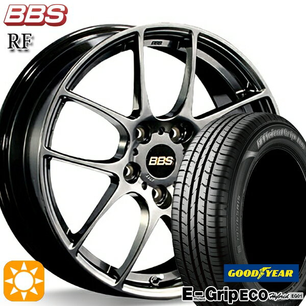 【取付対象】リーフ レヴォーグ 215/50R17 91V グッドイヤー エフィシェントグリップ エコ EG01 BBS RF ダイヤモンドブラック（DB） 17インチ 7.0J 5H114.3 サマータイヤホイールセット
